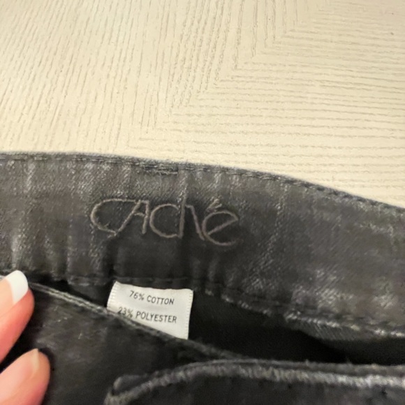 Cache Black Crystal Studded Jeans Sz 0 - Picture 6 of 6